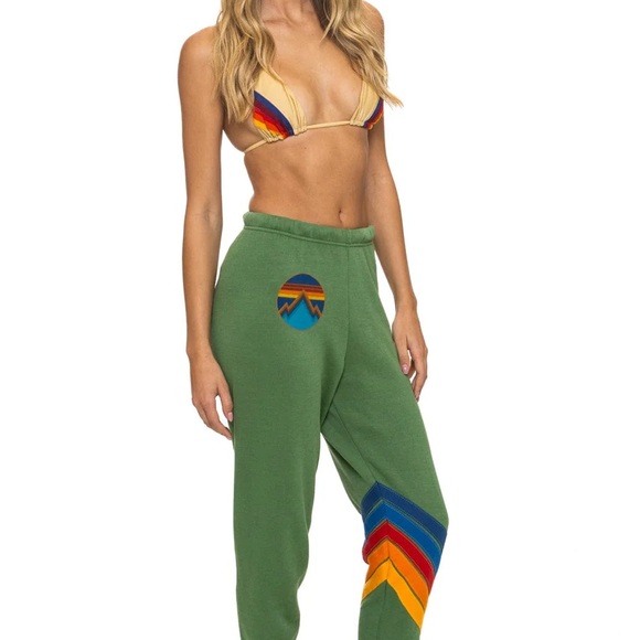 Aviator Nation - All Seasons Chevron Sweatpants + Chevron Zip Hoodie in Palm - Picture 6 of 6